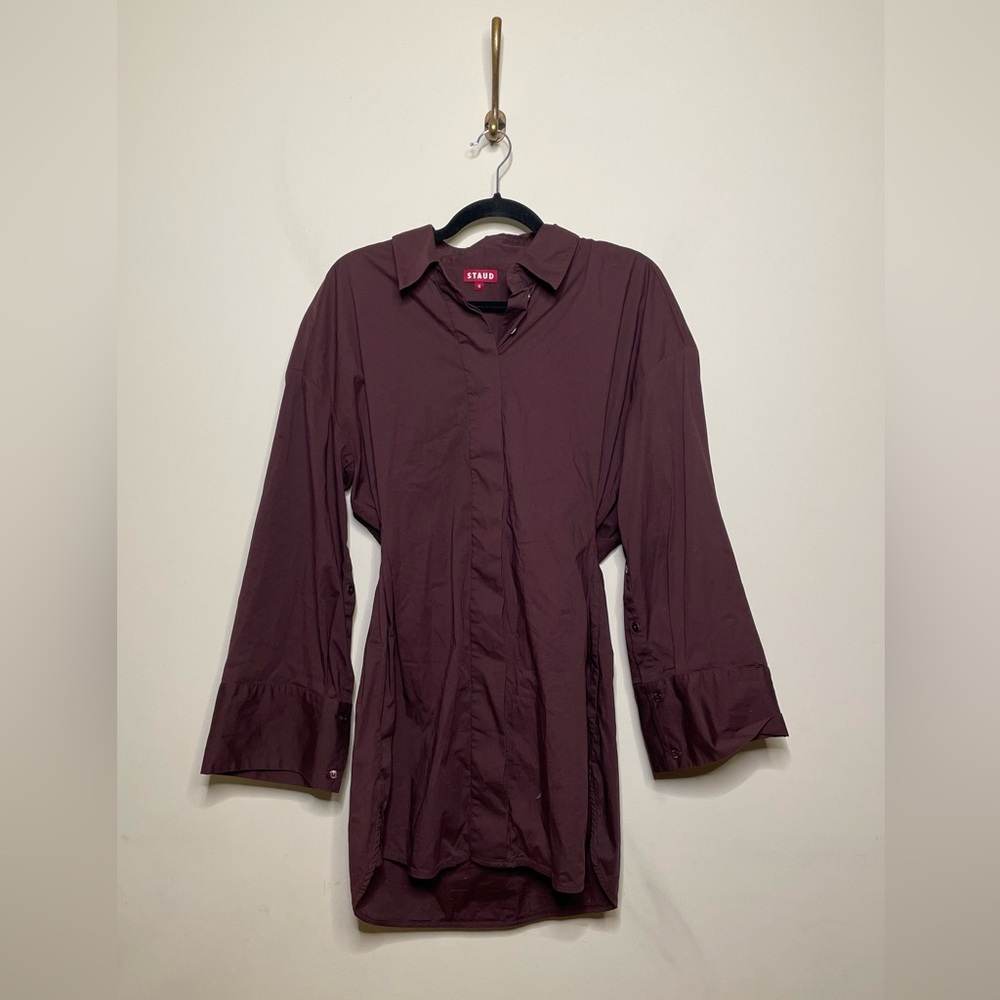 STAUD Cindy Dress in Merlot - Picture 4 of 6